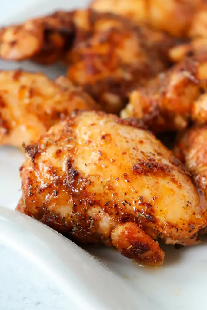 Air fryer chicken on a white plate