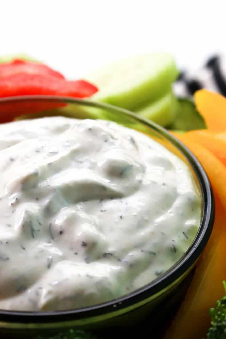 Low carb veggie dip in a bowl