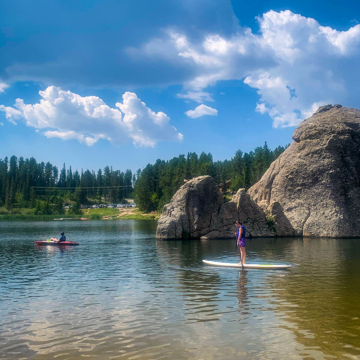 Girl on SUP in Sylvan Lake