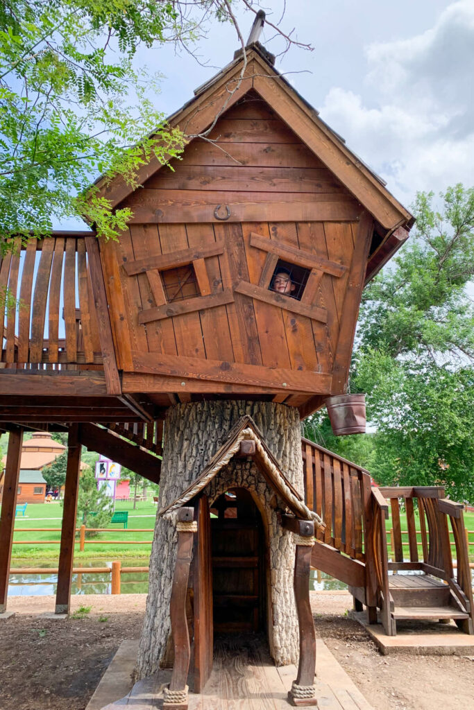 A fun treehouse play area in Storybook Park Rapid City