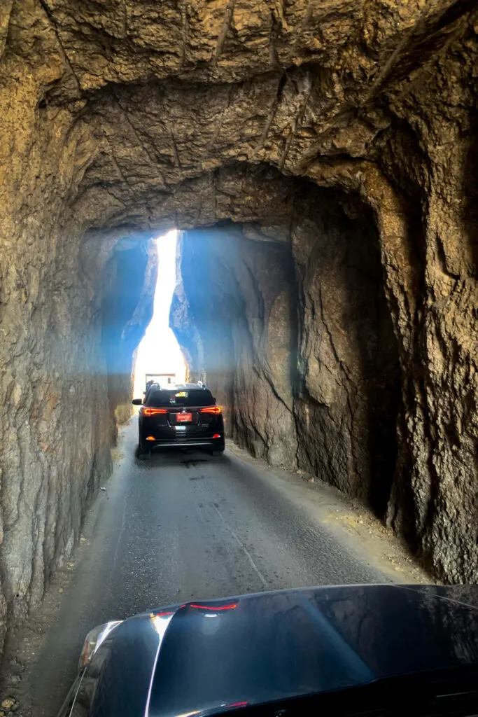 Going through a tunnel on the Needles Highway
