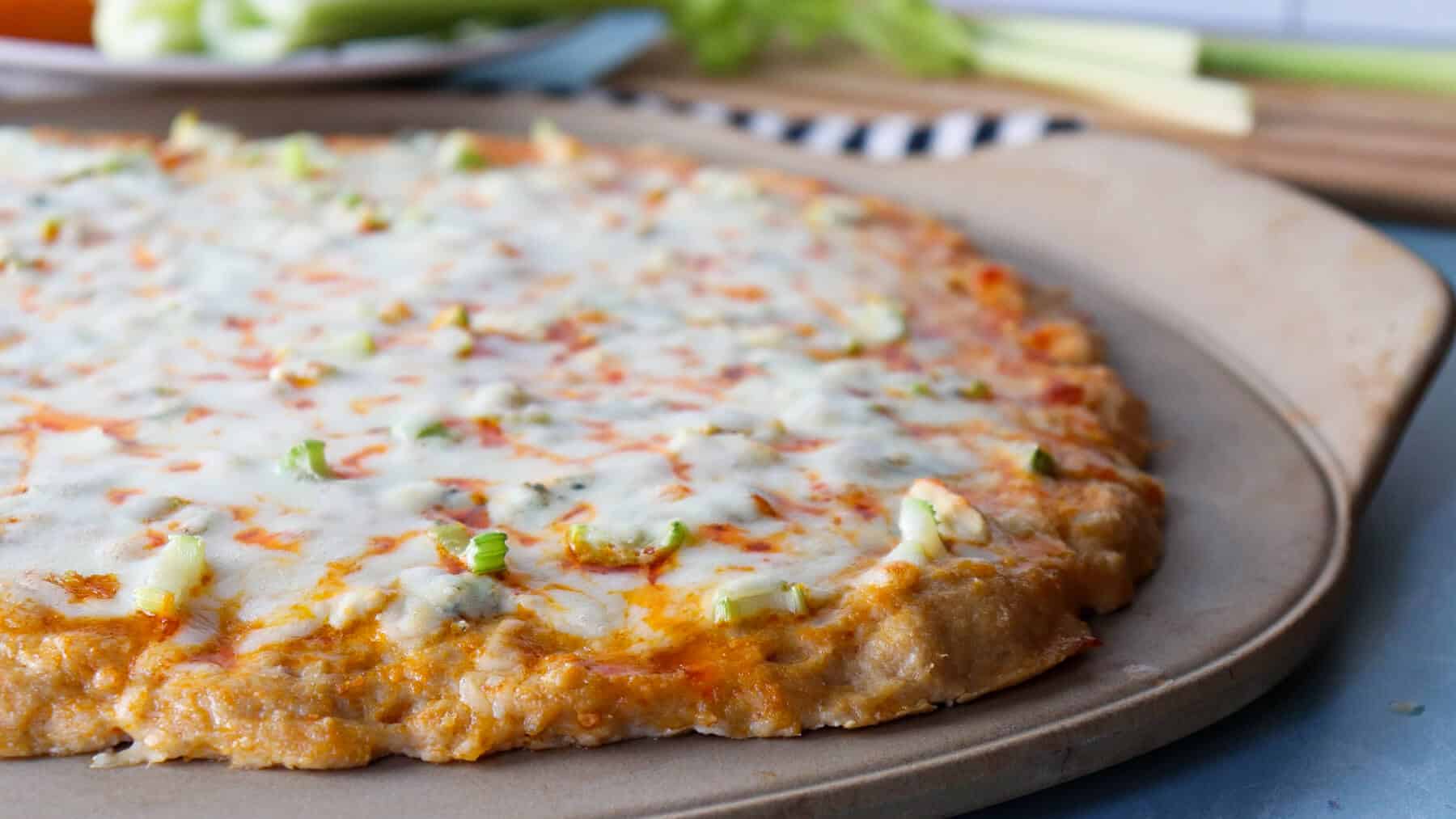 Keto Buffalo Chicken Pizza Recipe - Explorer Momma