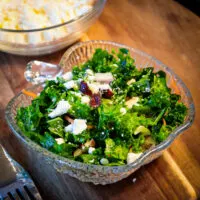 Bowl of keto kale salad