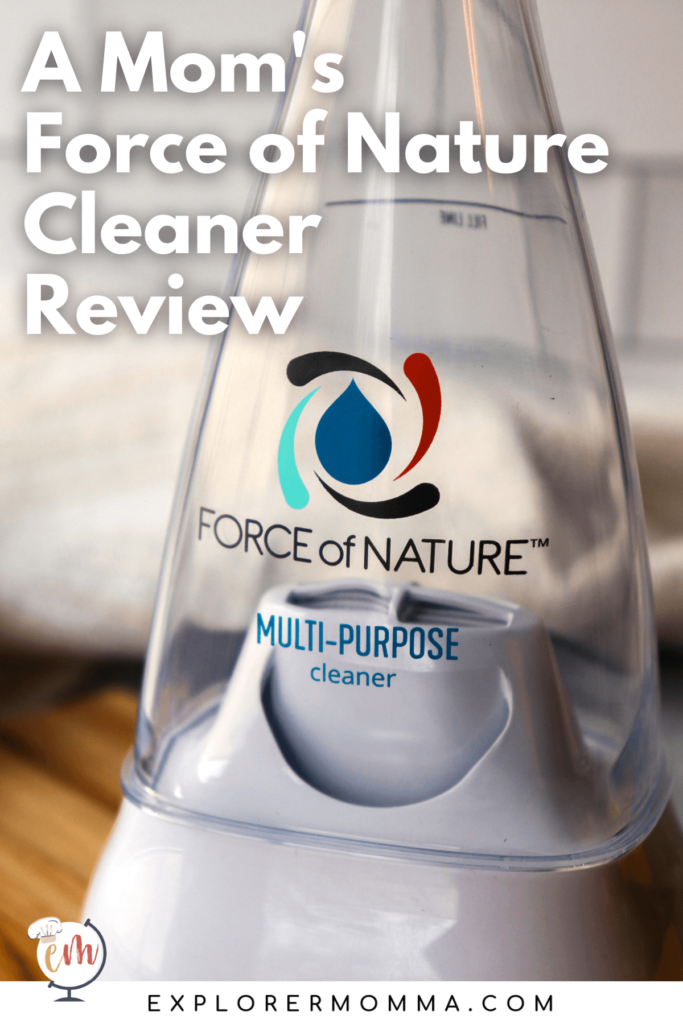 A close up view of the Force of Nature cleaner maker appliance. A Mom's Force of Nature Cleaner review.