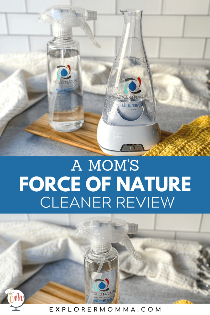 Force of Nature spray bottle with multipurpose cleaner and the device to make it yourself.