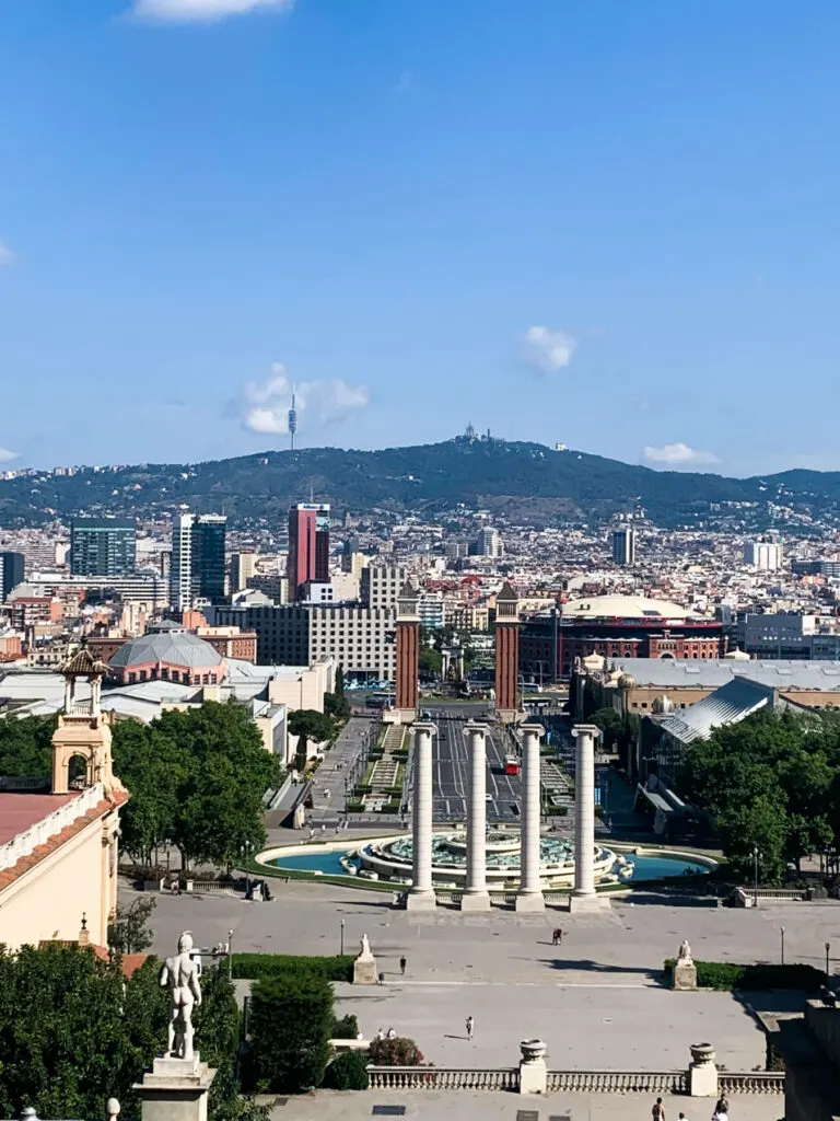 View from Montjuic Hill of Barcelona