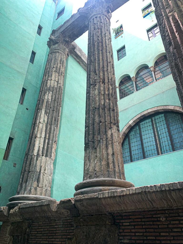Roman ruins in Gothic quarter Barcelona