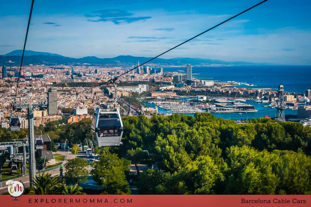 The cable cars in Barcelona