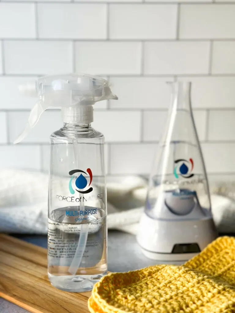 Force of Nature spray bottle with multipurpose cleaner and the device to make it yourself.