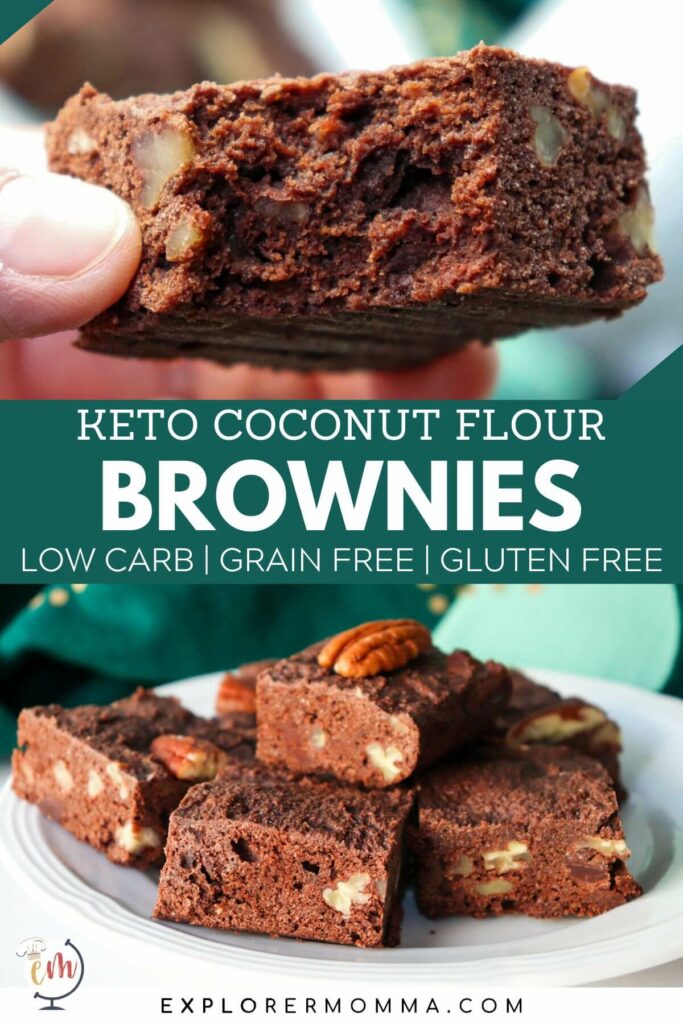 A bite out of a coconut flour keto brownie