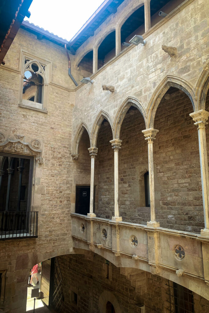 A view of the Gothic quarter from outside the Picasso Museum in Barcelona