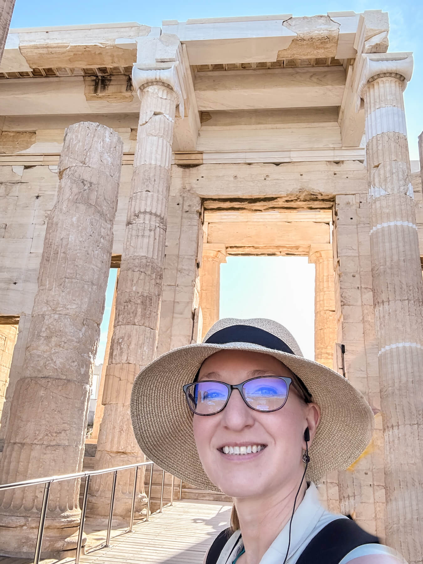 Monumental Gateway on the Acropolis with Lauren in front