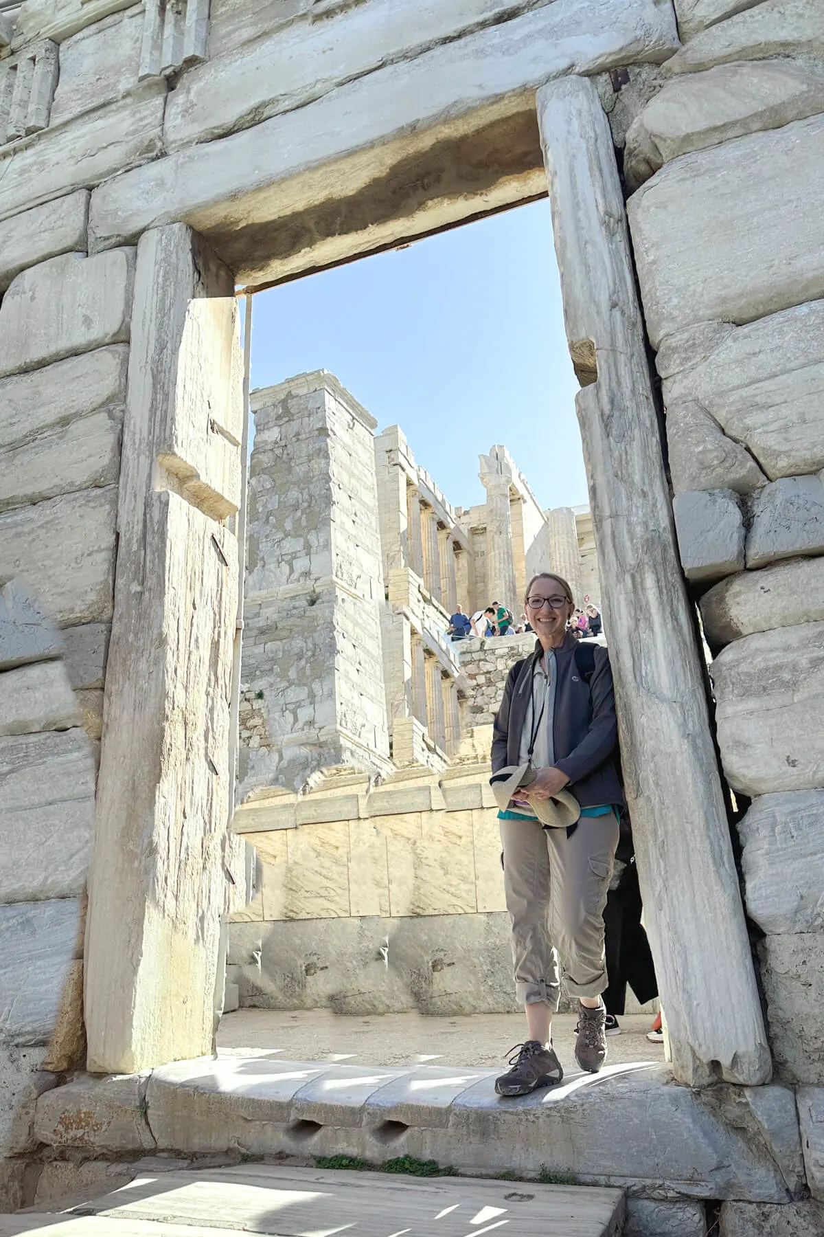 Lauren in the doorway on the Acropolis