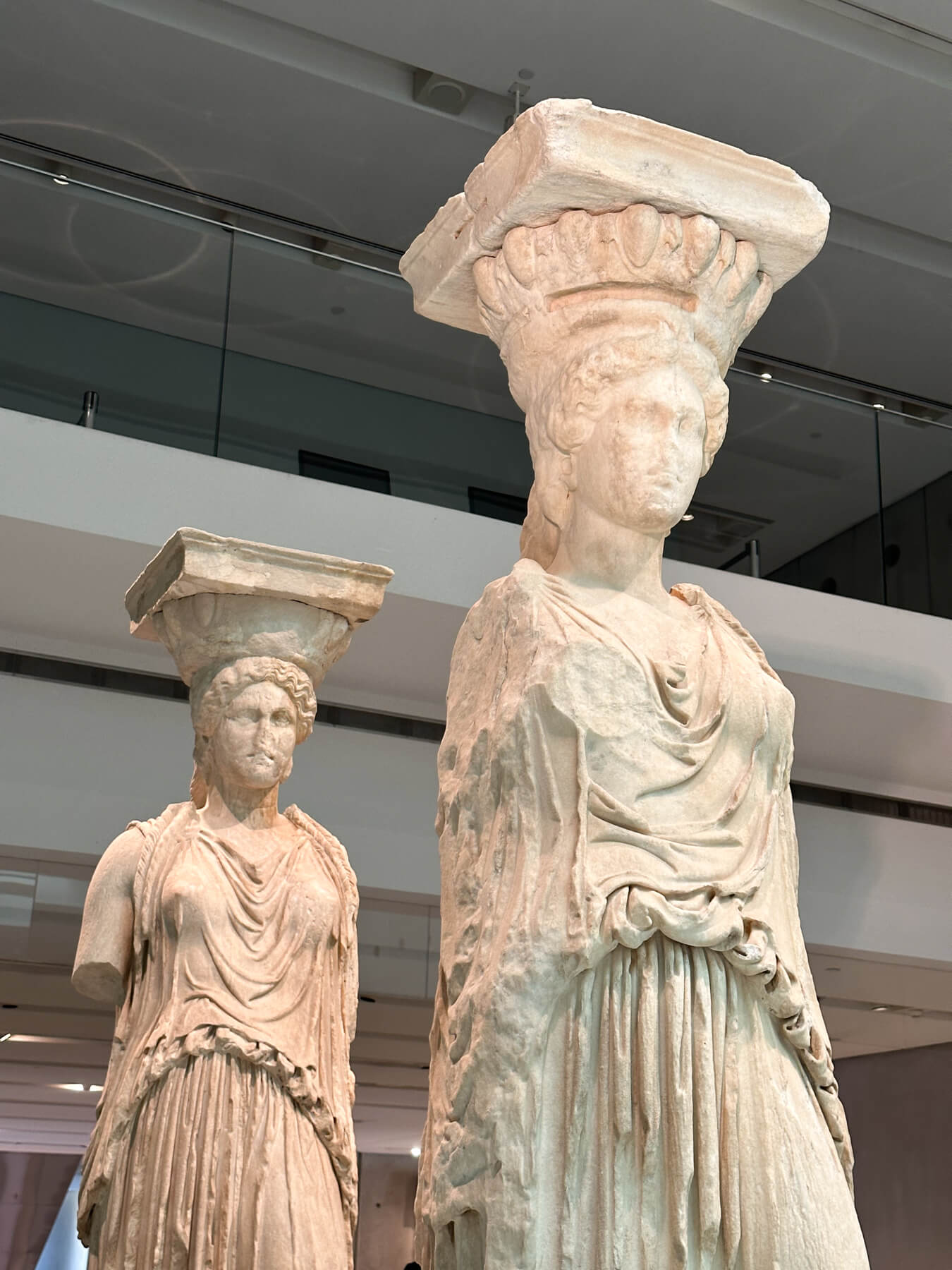 Two female figures in the Acropolis Museum