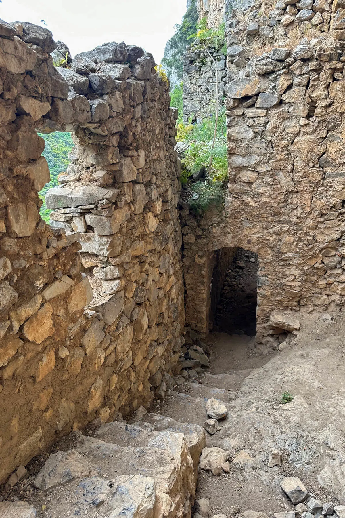 Ruins of an old monastery on the Menalon Trail