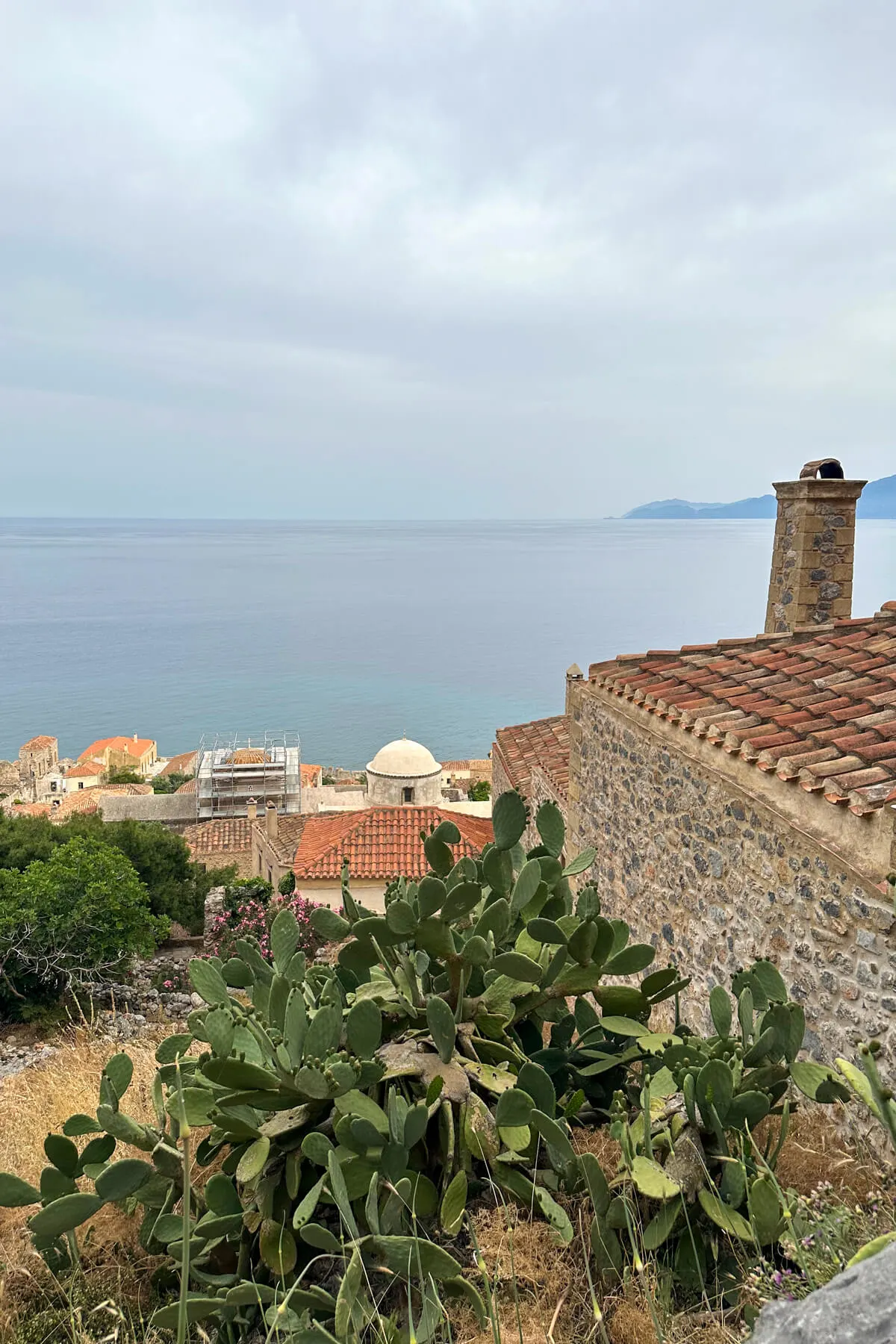 A view out over the sea as we walked up to the upper section of Monemvasia