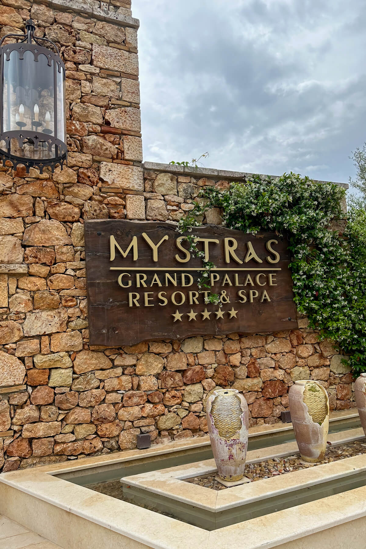 Mystras Resort and Spa sign