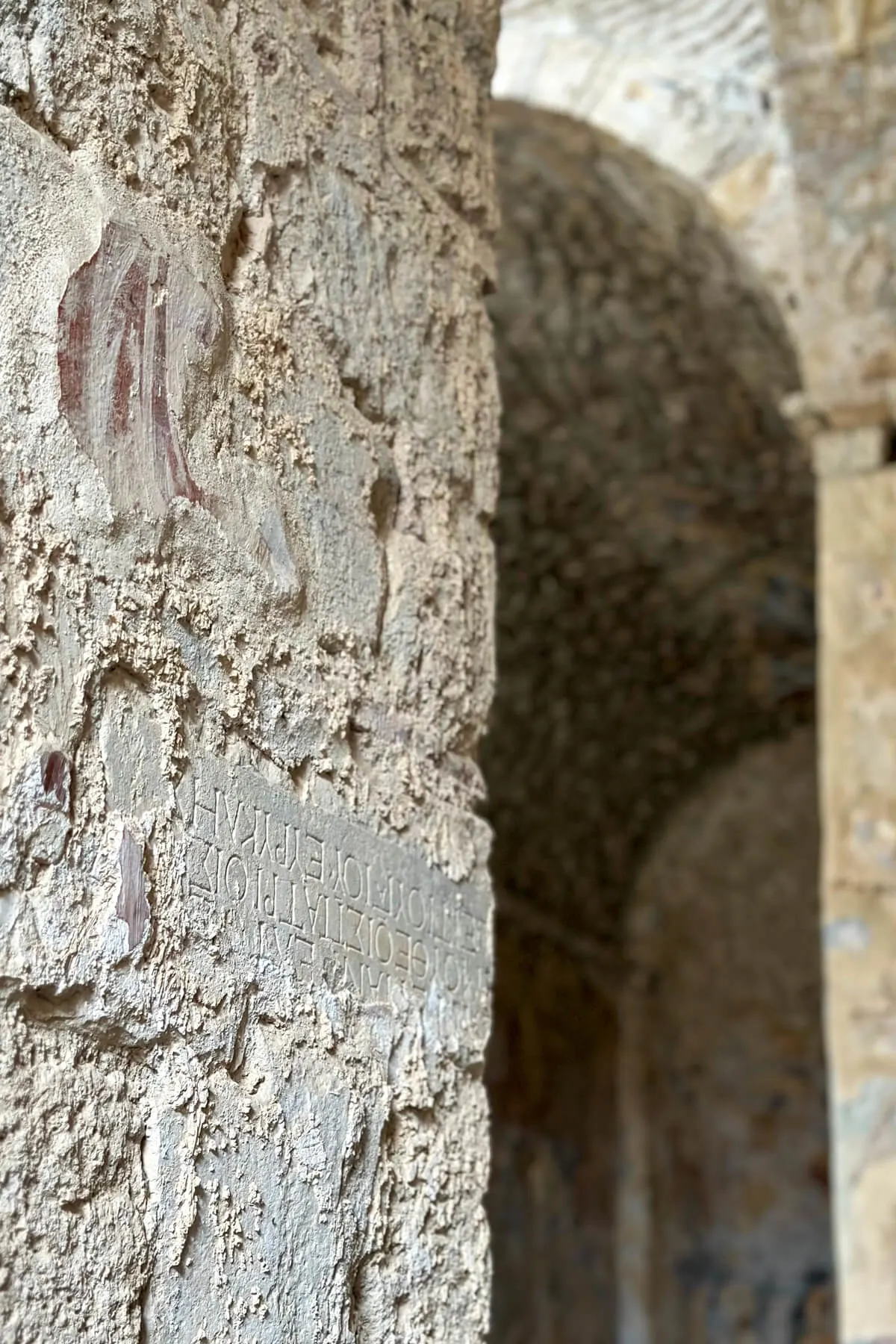 Piece of the ruin from the temple of Apollo used in the Byzantine Orthodox Church.