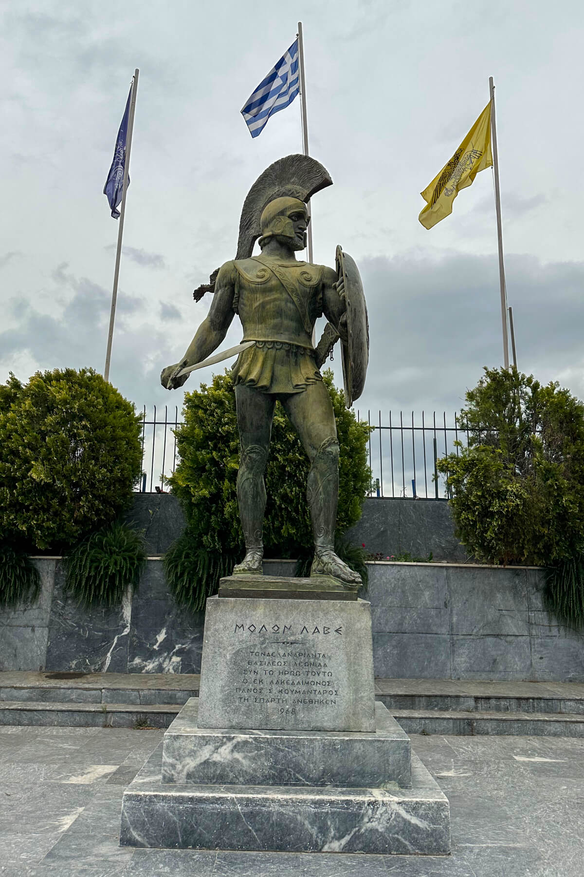 The Leonidas statue in Sparta near the Acropolis of Sparta