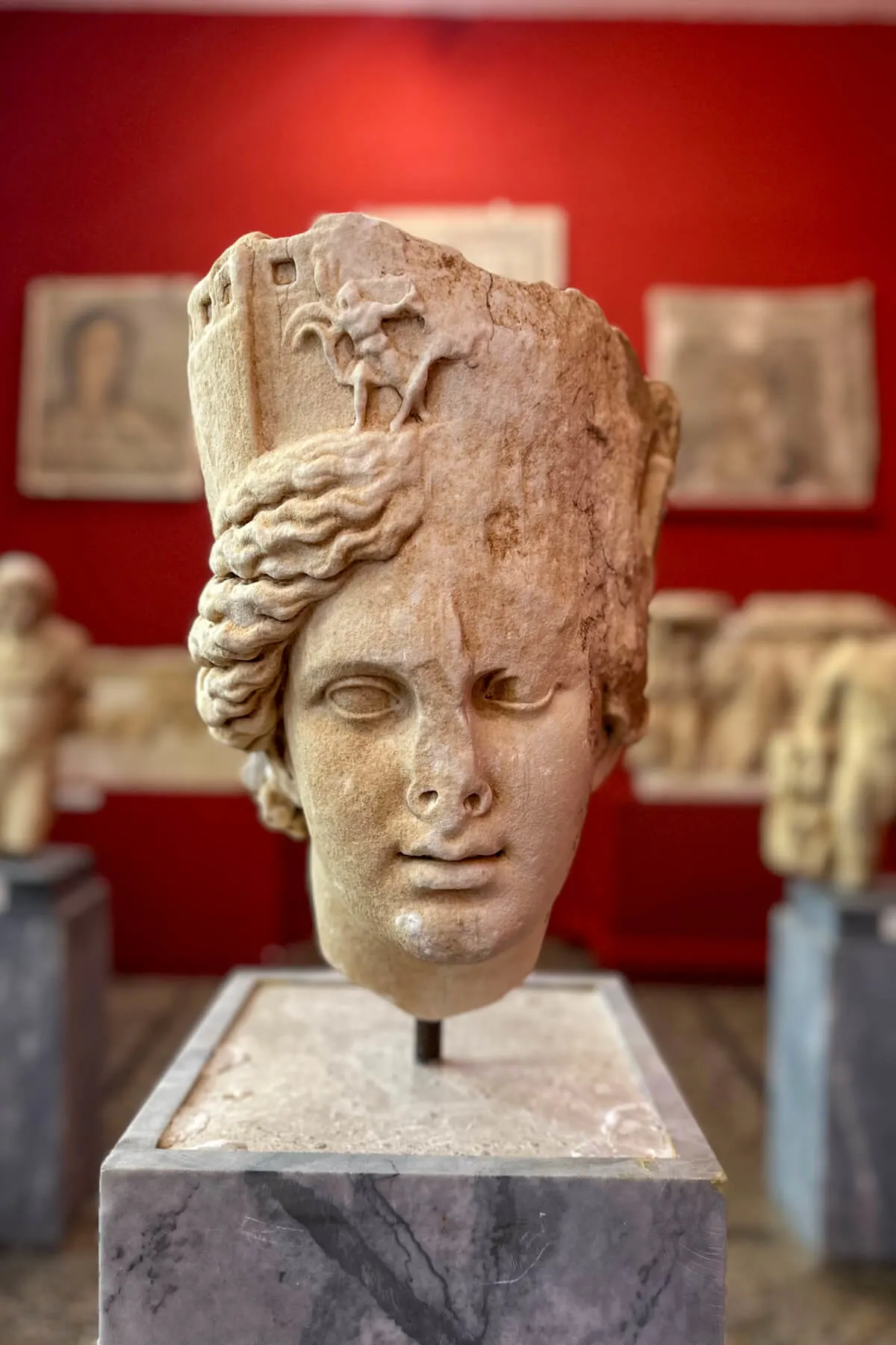 Bust on display at the Archaeological Museum of Sparta