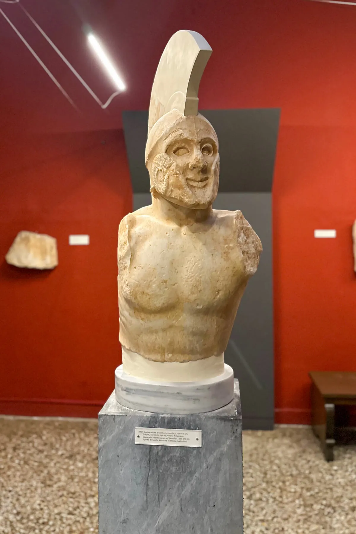 The statue found near the Acropolis of Sparta believed to be Leonidas