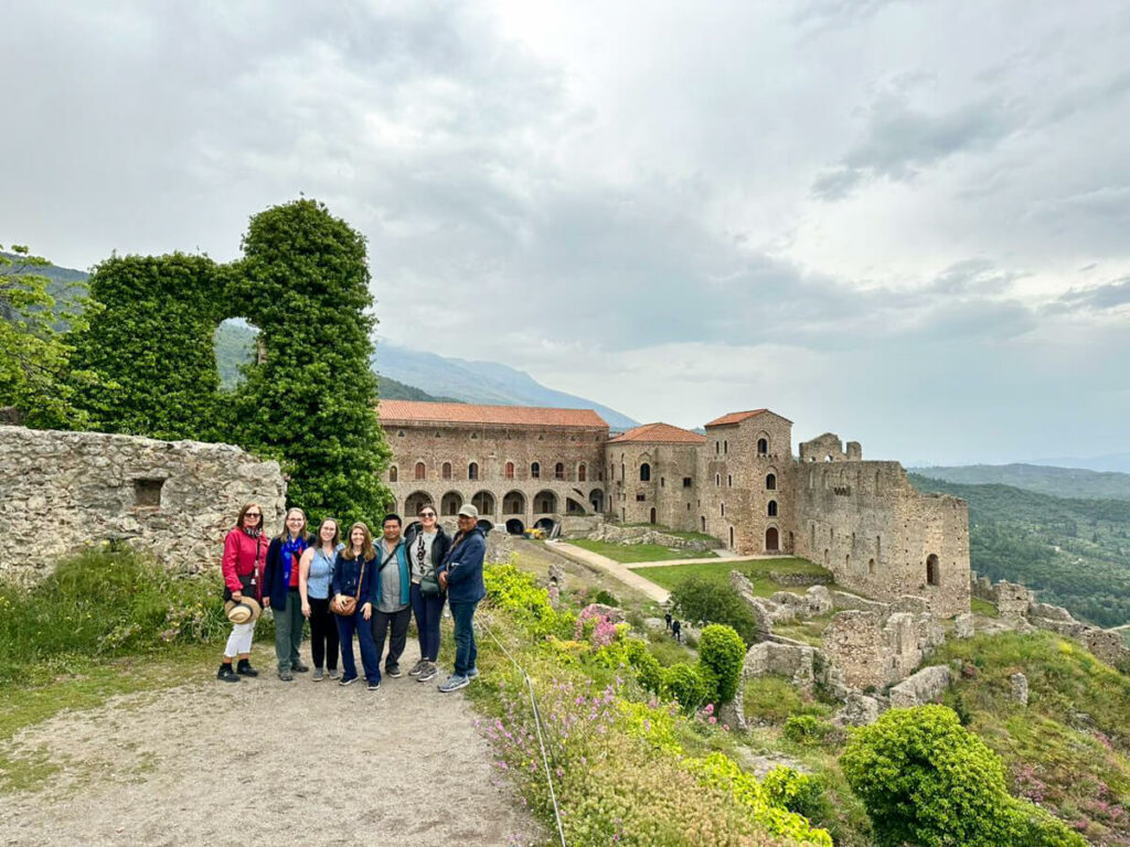 Our tour group in front of the monastery in Mystras
