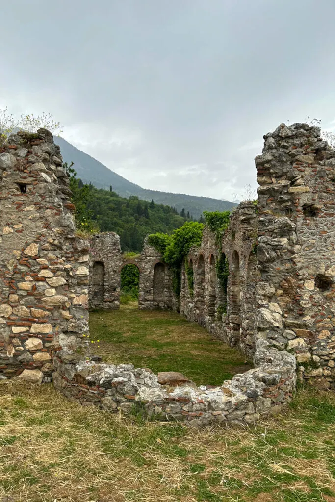 Ruins next to the church of Agia Sofia in Mystras