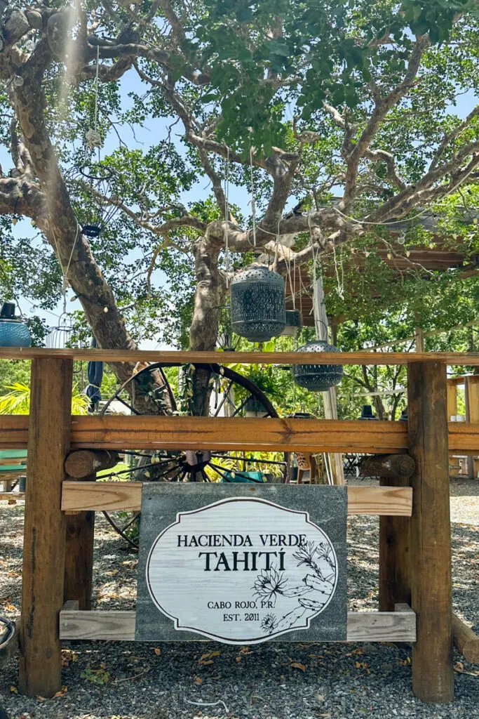 The front sign for Hacienda Tahiti Verde