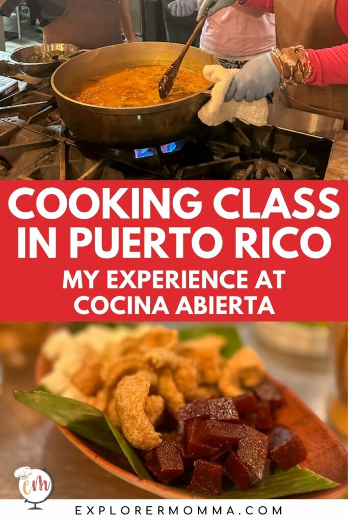 Cooking class in Puerto Rico - My experience at Cocina Abierta, with pictures of a metal bowl cooking over the heat, appetizers, etc.