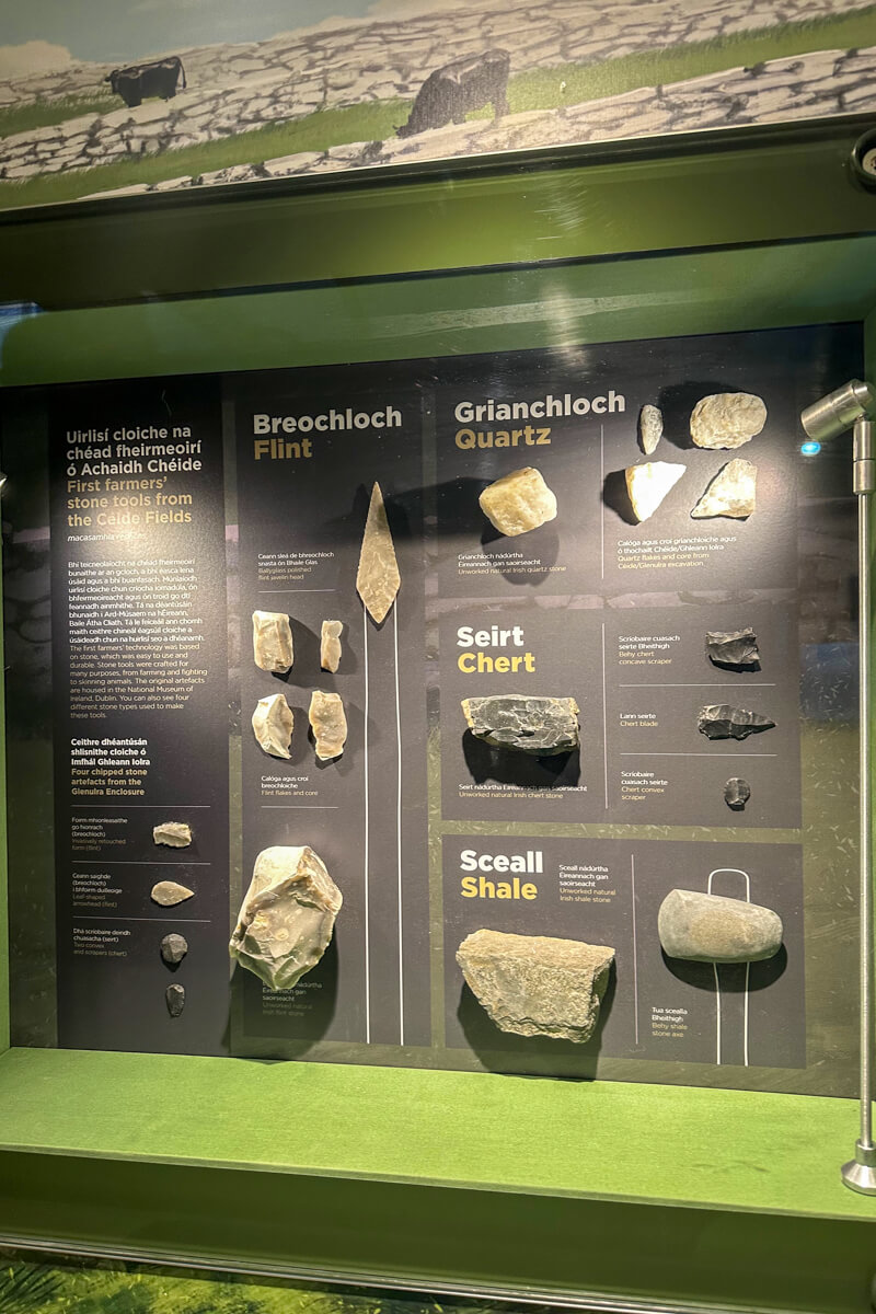 Displays inside the visitor centre at Ceide Fields, Mayo, Ireland