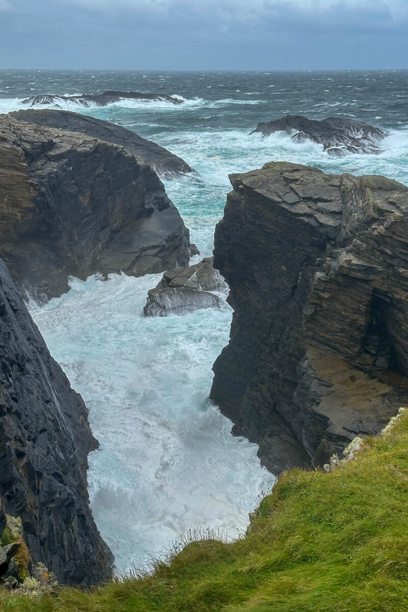 Atlantic Ocean waves against the cliffs near Belmullet County Mayo Ireland