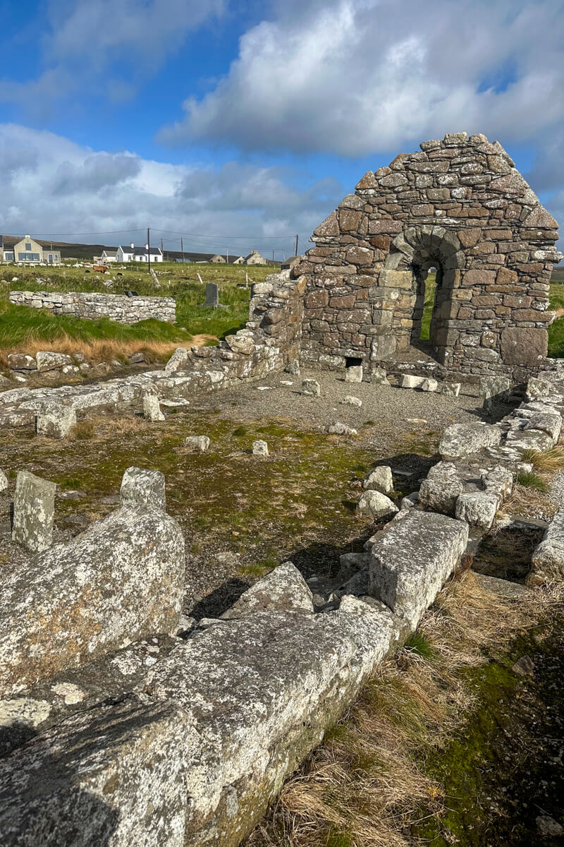 St. Deirbhile's Church in Fallmore. Some rocks and remaining walls.