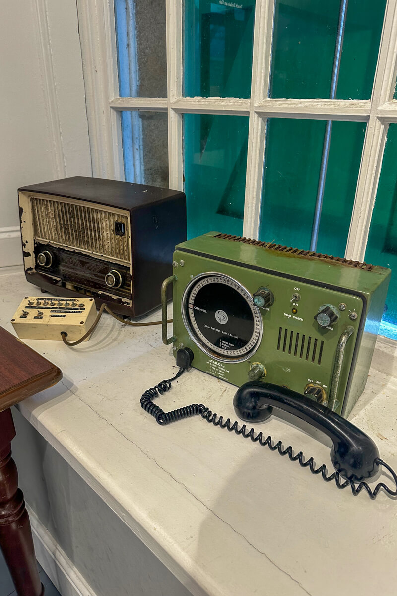 Two of the original communication devices (phones) used at the lighthouse in the 1940s.
