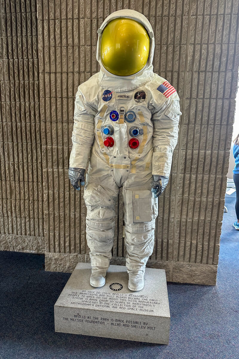 White space suit in the Cosmosphere space museum in Hutchinson, Kansas